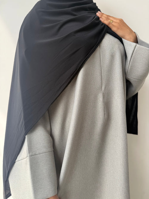 Pastel grey abayah ZIP
