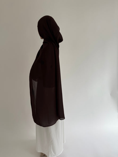 Large Chiffon hijaab: Chocolate