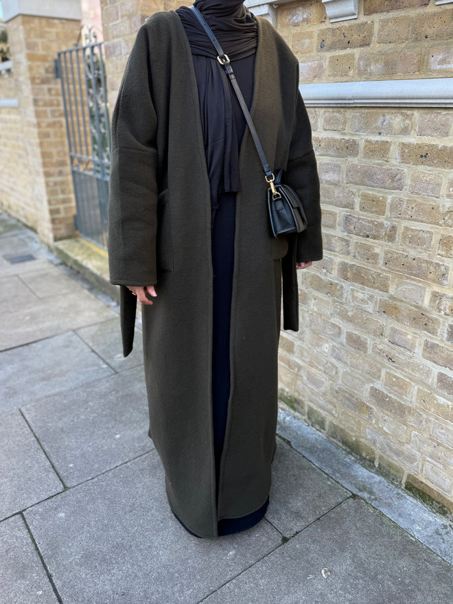 Forest-green Wool Coat abayah