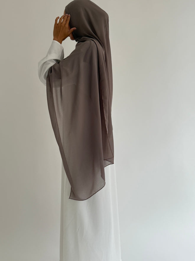 Large Chiffon hijaab: Taupe
