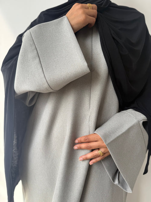 Pastel grey abayah ZIP