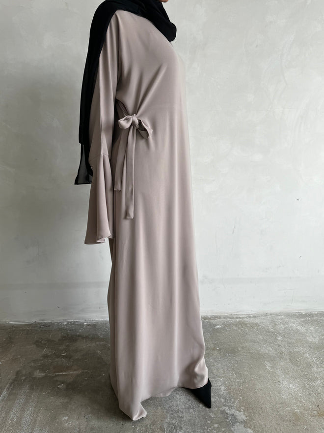 Mauve bell-sleeve dress