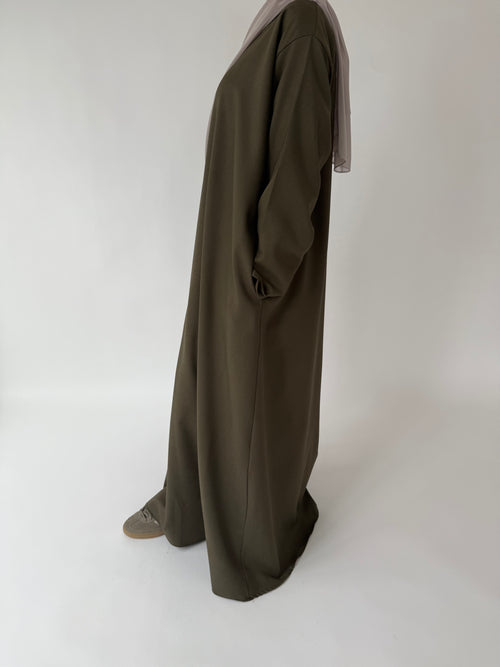 Khaki narrow sleeve abayah