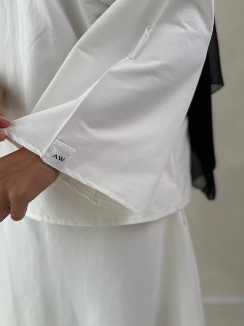 Glacier White pocket skirt set