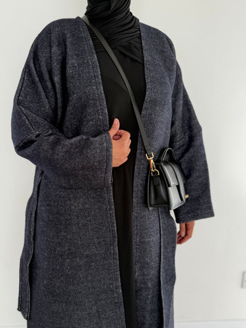 Denim-look Wool Coat abayah