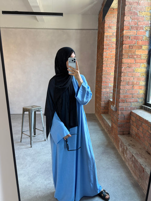 Blue Azure Linen abayah