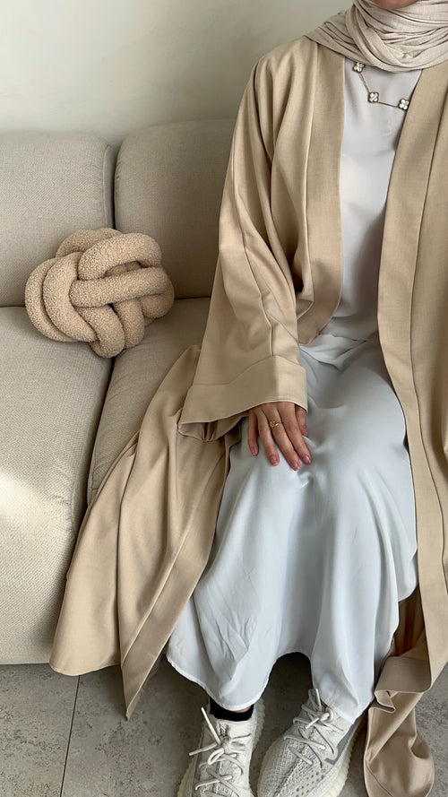 Beige open abayah