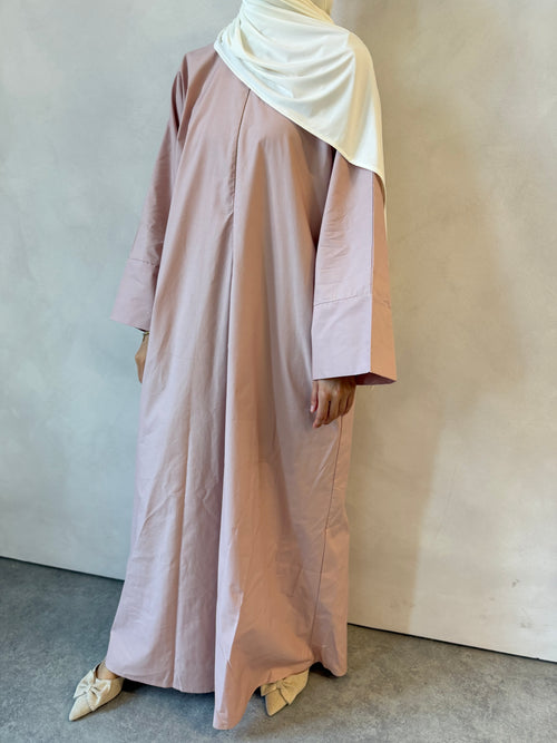 Pink Cotton abayah ZIP