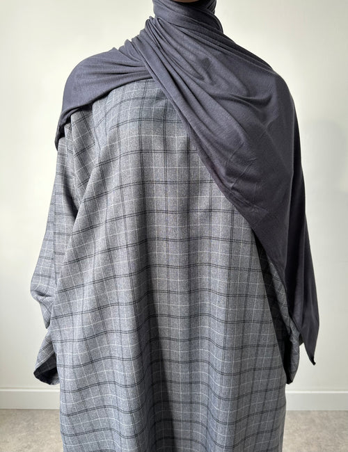 Grey Checkered abayah