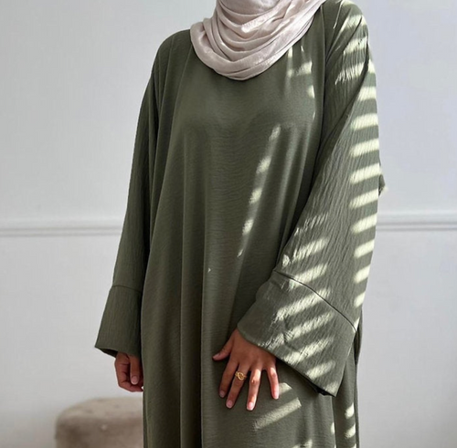 Khaki closed abayah (Large)