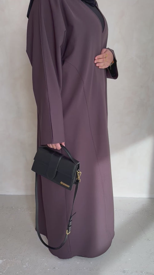 Brown stitch abayah